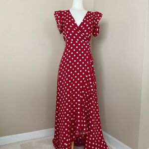 Unbranded Dress Polka Dot Red Wrap